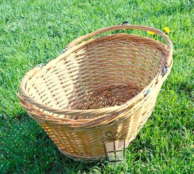 Cos Mare din Rachita pentru Picnic si Cumparaturi cu 2 Manere - 45x35x16 cm