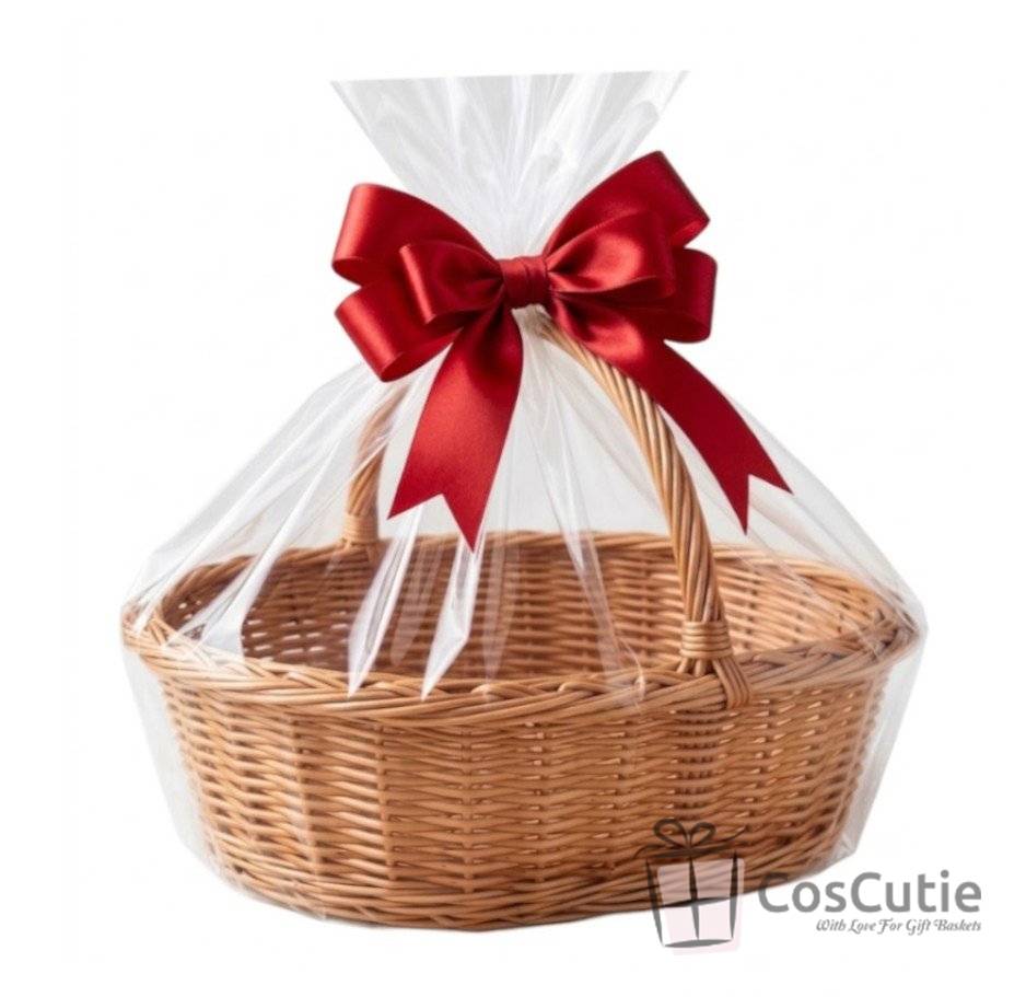 Cos oval traditional din rachita cu maner 35 cm, M