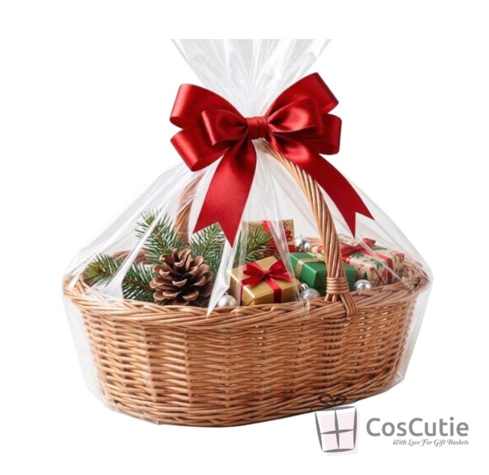 Cos oval traditional din rachita cu maner 35 cm, M