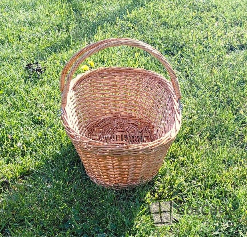 Cos din Rachita pentru Picnic si Cumparaturi cu 2 Manere - 40x30x16 cm