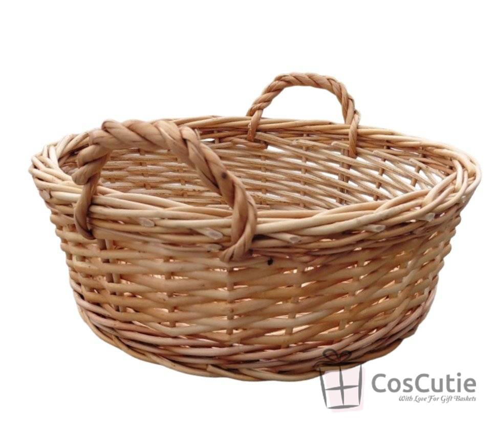 Cos din rachita rotund cu 2 manere, 30 cm