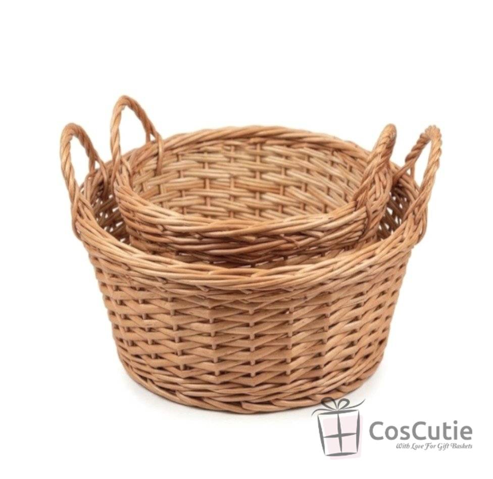 Cos rachita rotund cu manere, 20x15x10cm