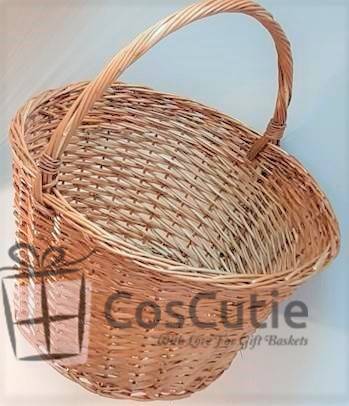 Cos rotund mic din rachita naturala 30 cm