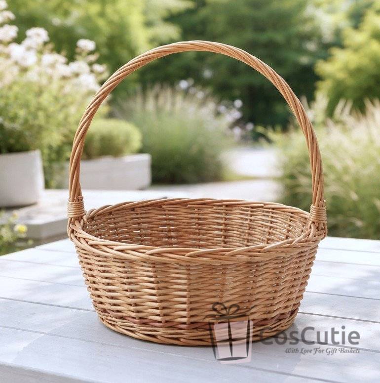 Cos cadou rotund din rachita 35 cm