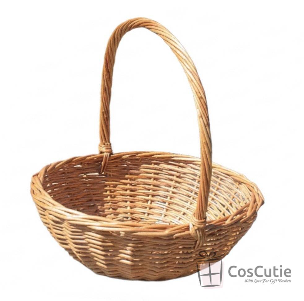 Cos rotund elegant din rachita cu maner 30 cm, M