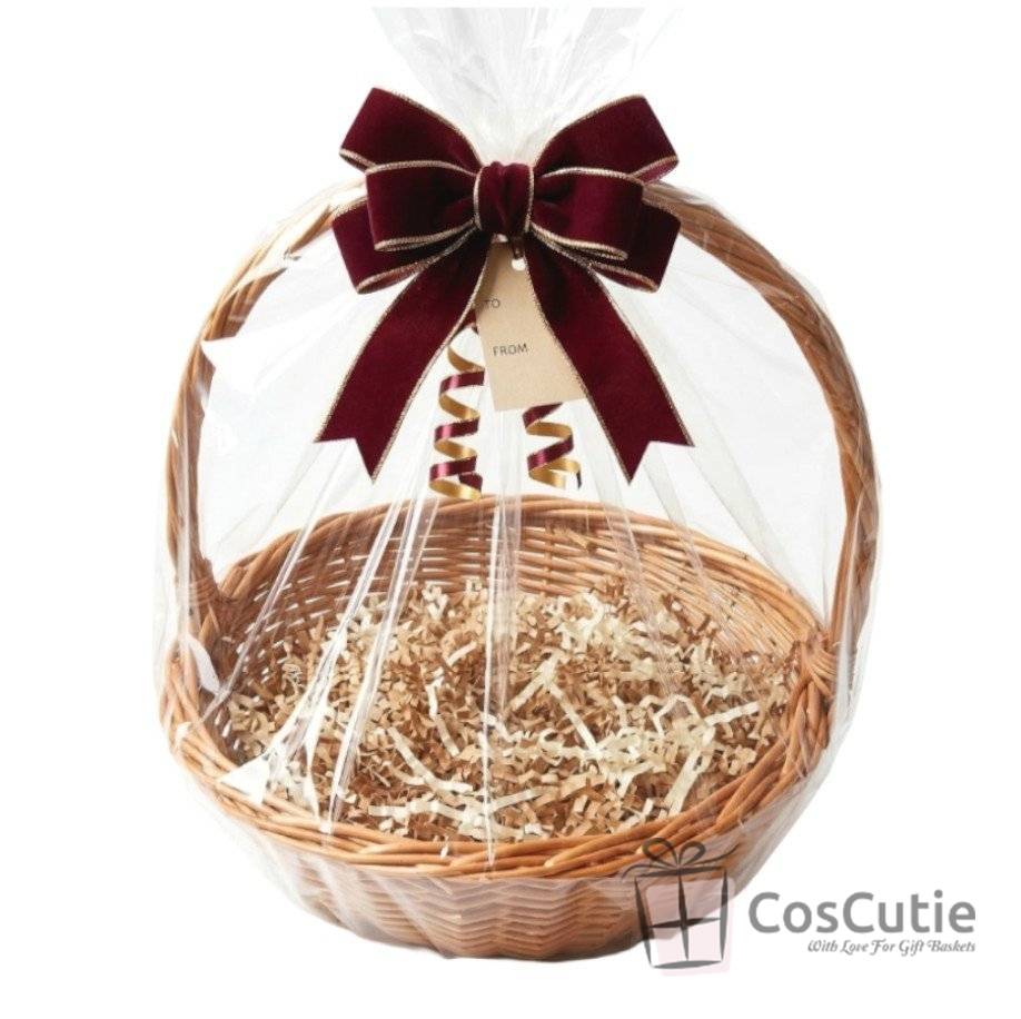 Cos rotund elegant din rachita cu maner 30 cm, M