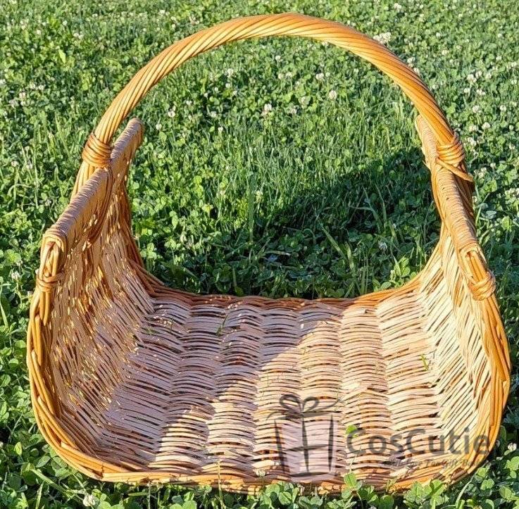 Cos rustic din rachita pentru lemne 45x35x35 cm