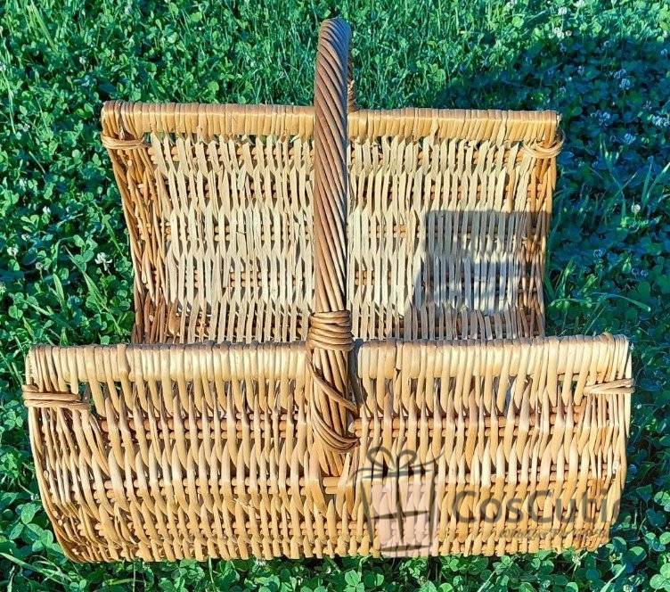Cos rustic din rachita pentru lemne 45x35x35 cm