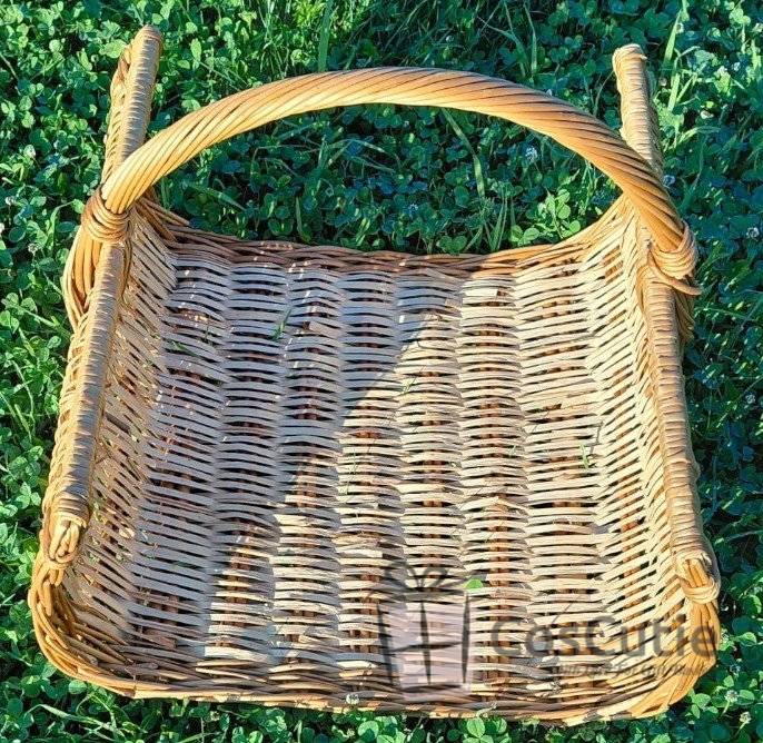 Cos rustic din rachita pentru lemne 45x35x35 cm