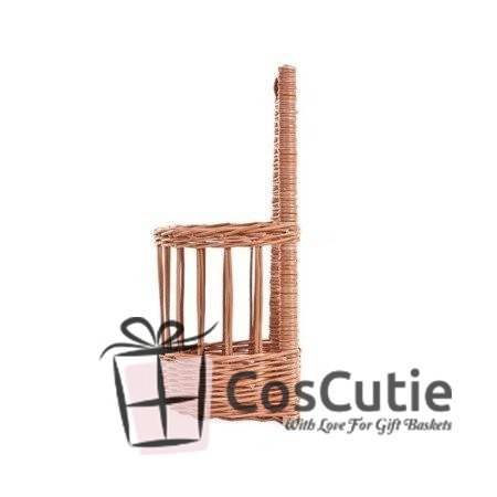 Cos display de perete din rachita pentru expunere produse, 30x30x60 cm