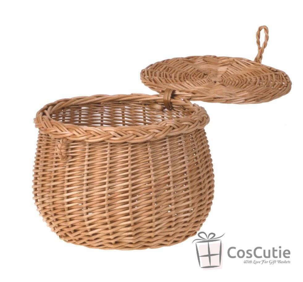 Cosulet decorativ din rachita cu capac