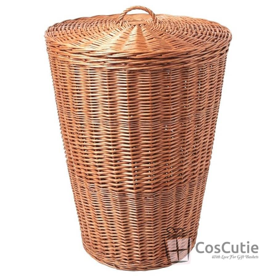 Cos din rachita pentru depozitare, cu capac detasabil, 50x60 cm