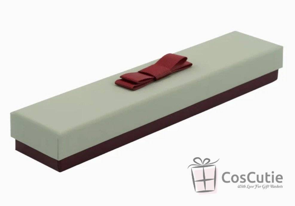 Cutie bijuterii bratari Soft touch cu fundita, 23x5x3 cm
