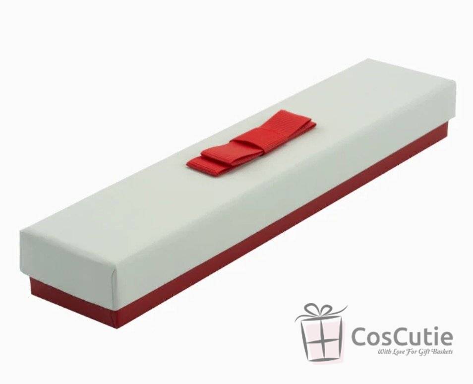 Cutie bijuterii bratari Soft touch cu fundita, 23x5x3 cm