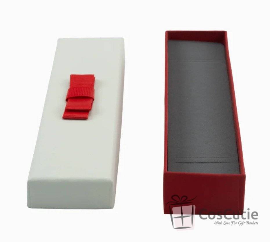 Cutie bijuterii bratari Soft touch cu fundita, 23x5x3 cm