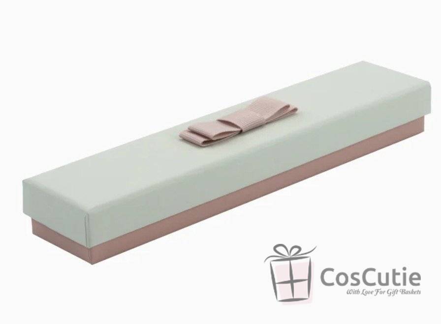 Cutie bijuterii bratari Soft touch cu fundita, 23x5x3 cm