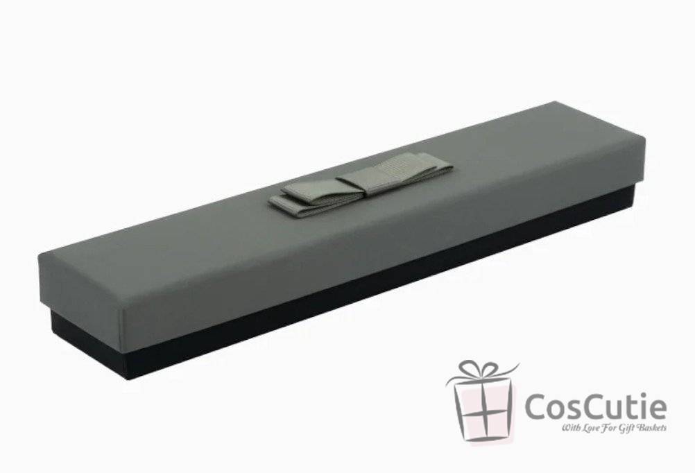 Cutie bijuterii bratari Soft touch cu fundita, 23x5x3 cm