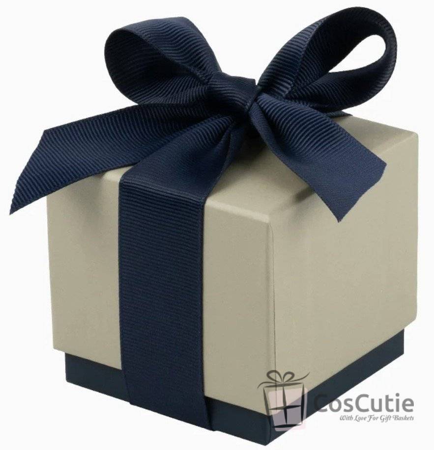 Cutie bijuterii Soft Touch cu ribbon, 7x7x7 cm