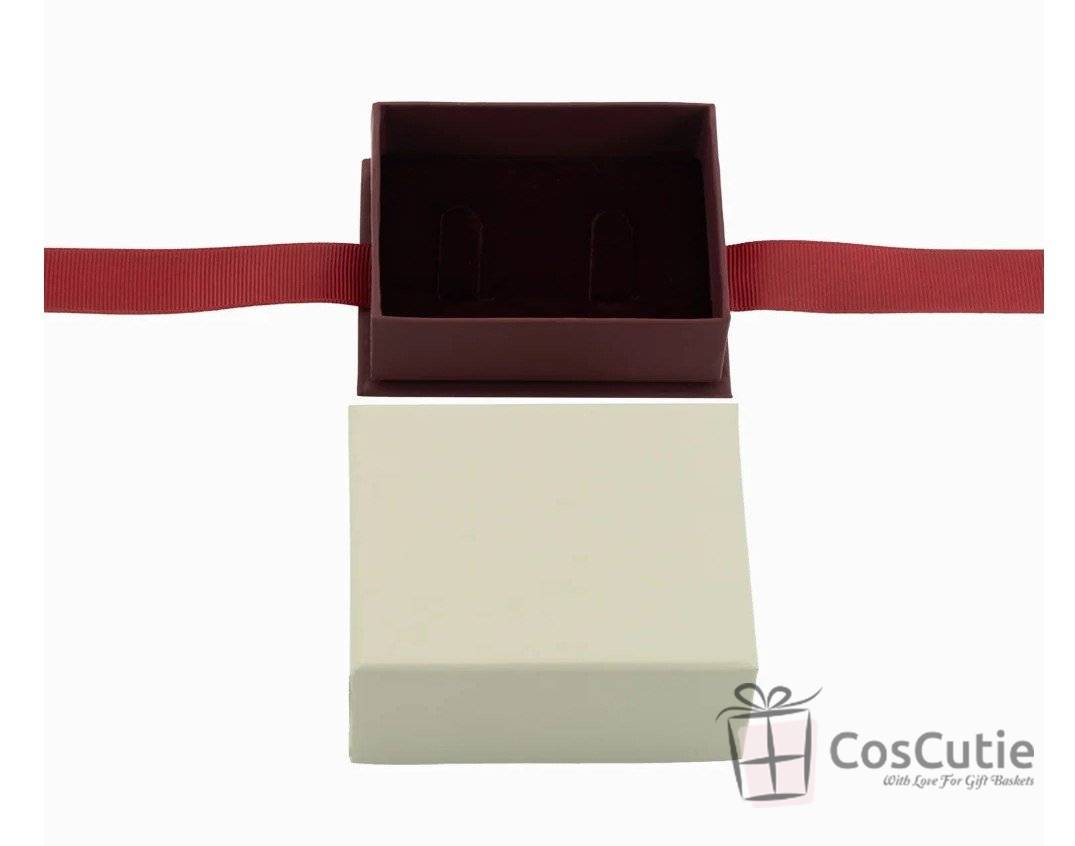 Cutie bijuterii verighete Soft Touch cu ribbon, 7x9x4.5 cm