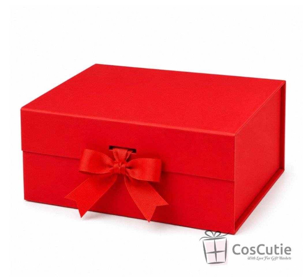 Cutie cadou 21x21x8 cm, inchidere magnetica si fundita satin, diverse culori