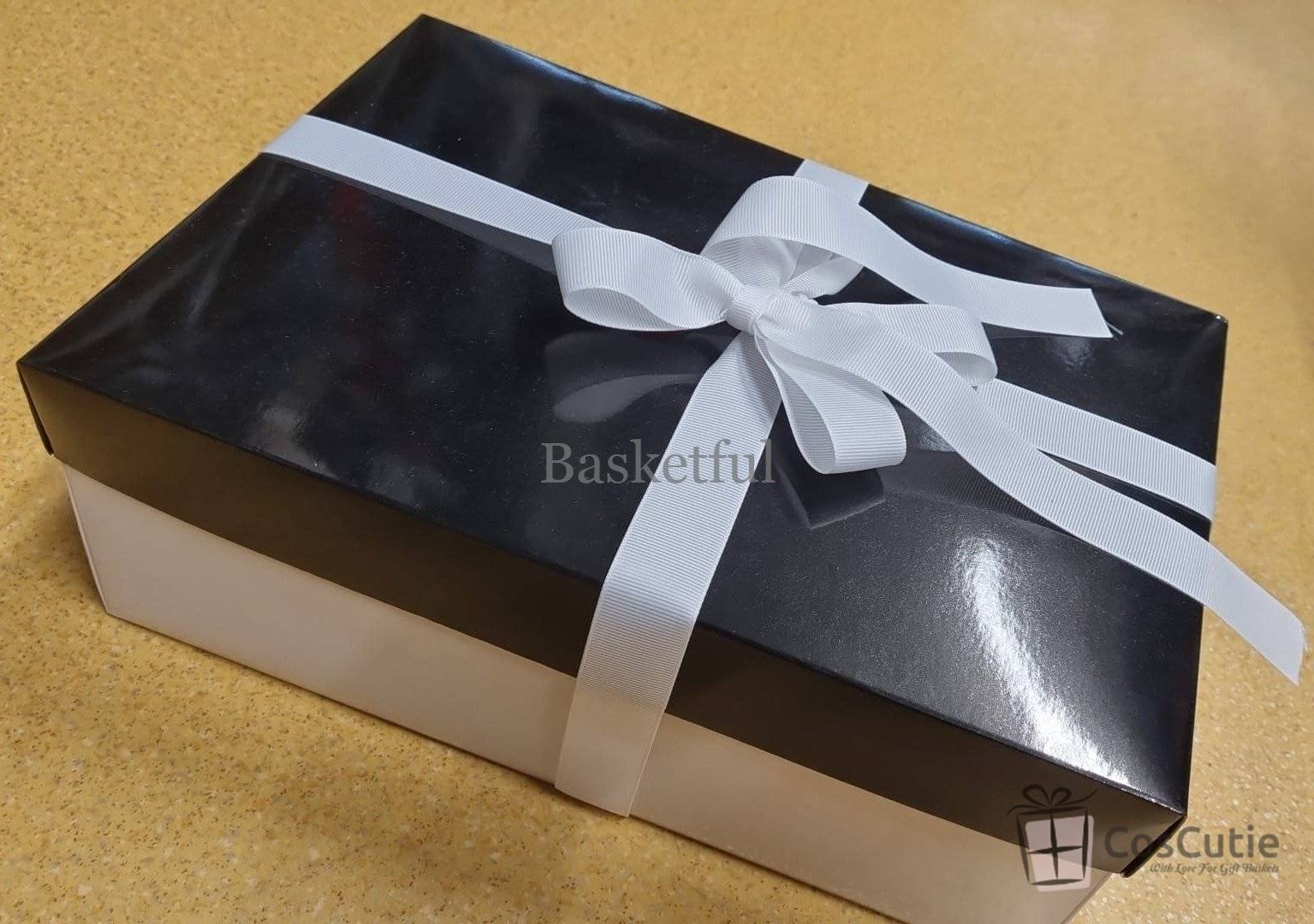 Cutie cadou Alb/Negru 40x25x10cm