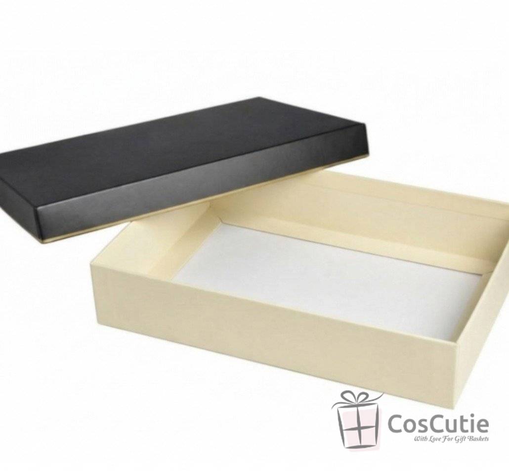 Cutie cadou crem/negru 23x18x6 cm, carton 425 g/mp, soft touch