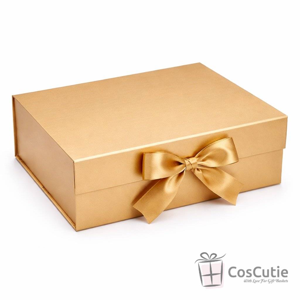 Cutie cadou cu inchidere magnetica si fundita satin 20x18x8cm, diverse culori