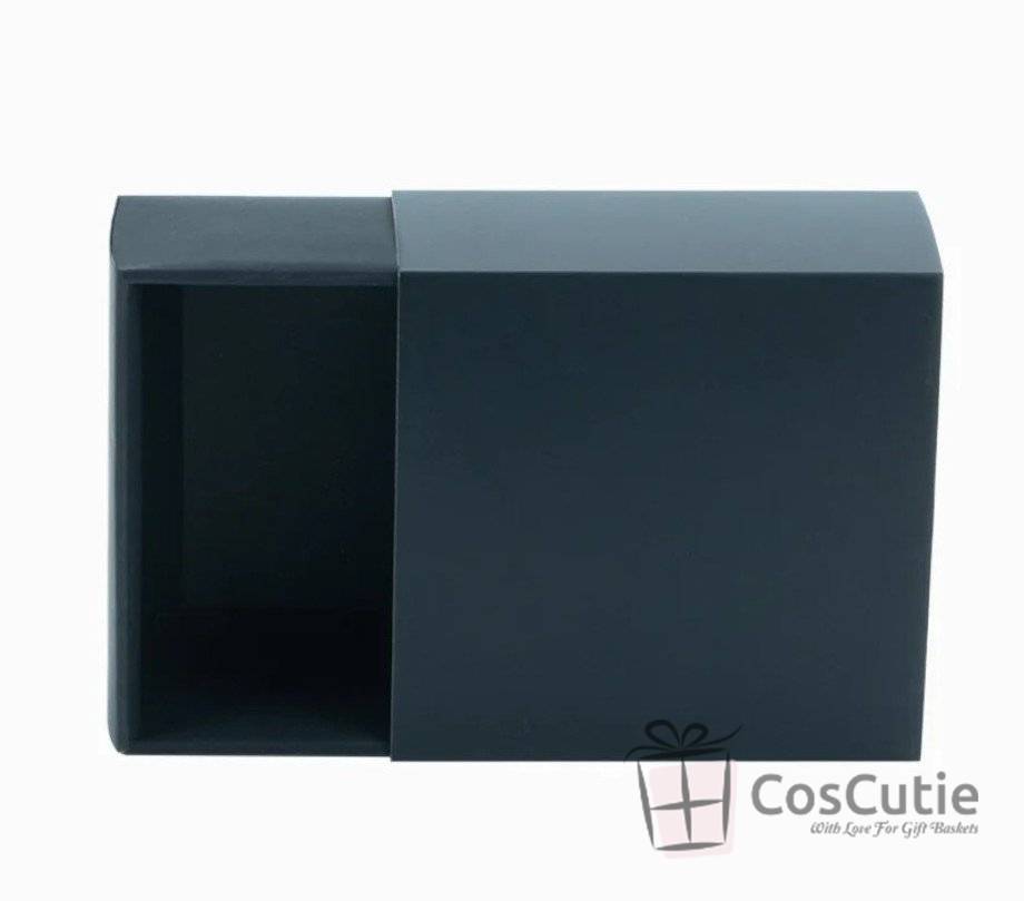 Cutie cadou cu sertar, Negru, 13x13.5x6 cm