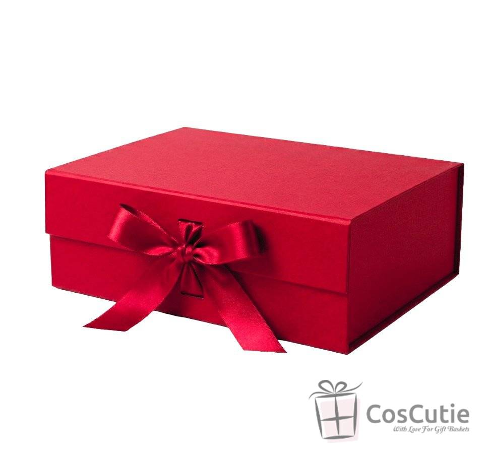 Cutie cadou premium cu inchidere magnetica si fundita satin, 28x20x9cm, diverse culori