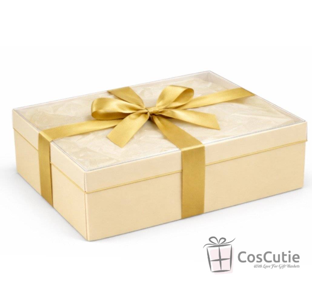 Cutie crem cadou cu capac transparent, 34x25x12cm