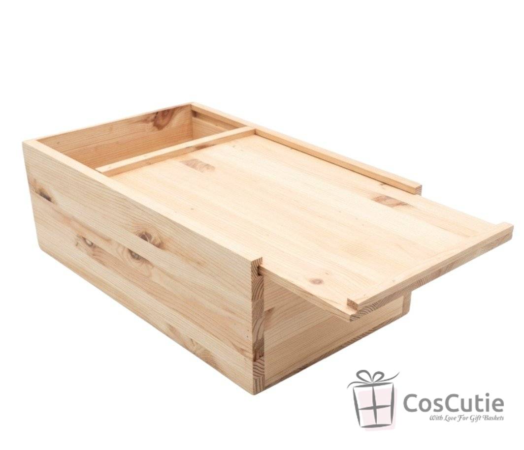 Cutie din lemn cu capac culisant, 40x25x15 cm