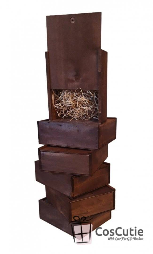 Cutie din lemn cu capac culisat, 35x25x14 cm