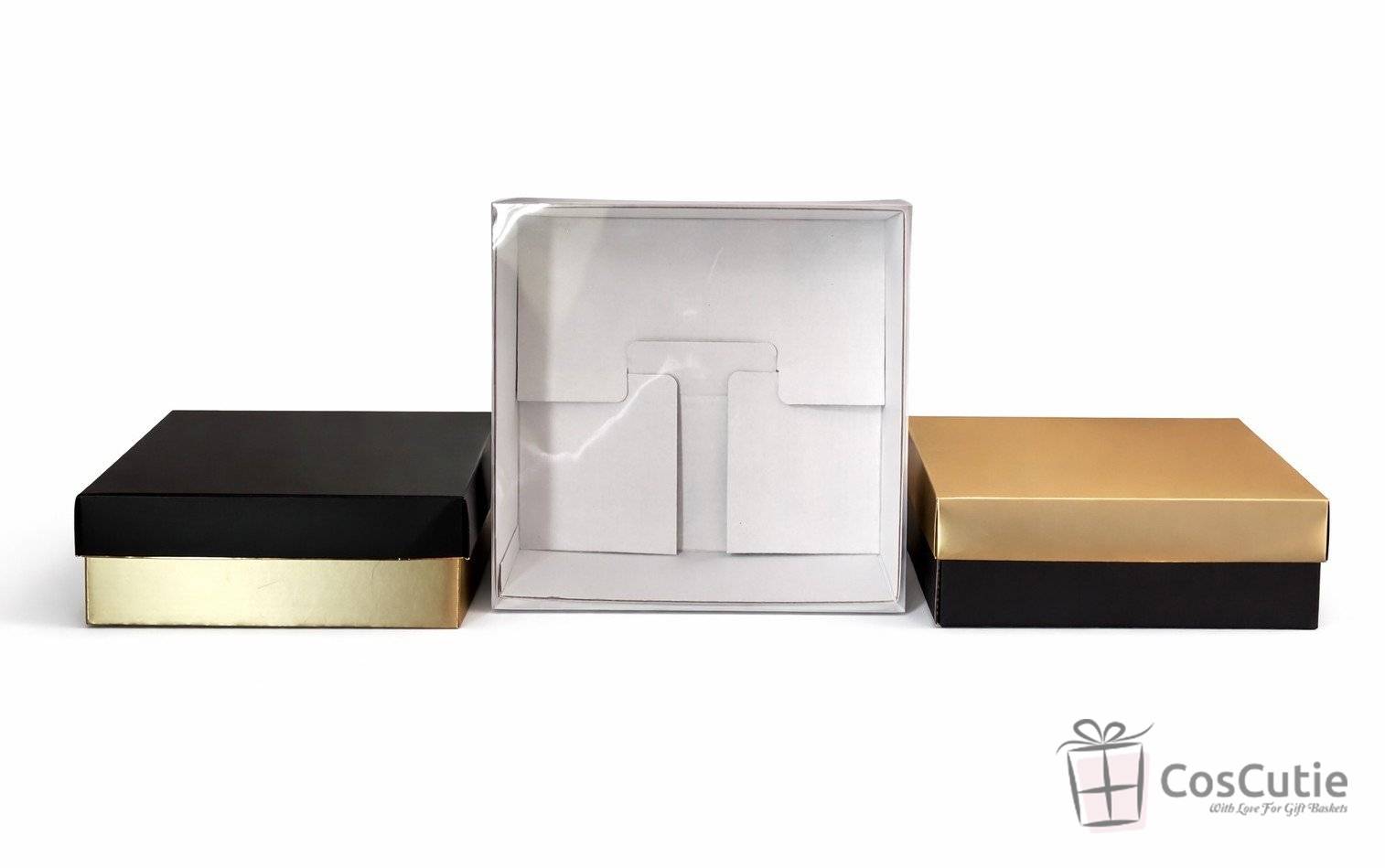 Cutii cadou 21x21x8 cm cu capac transparent