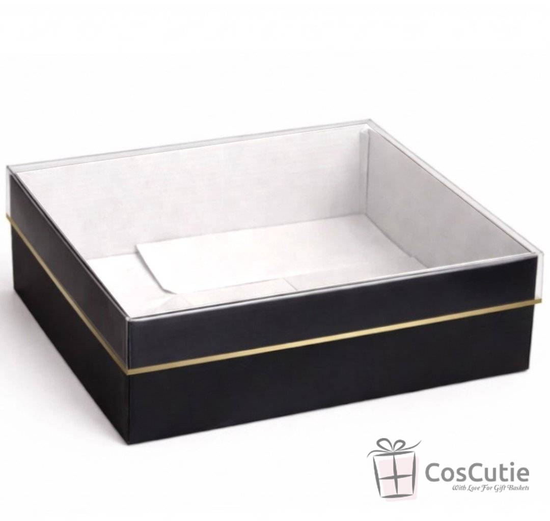 Cutii cadou 21x21x8 cm cu capac transparent