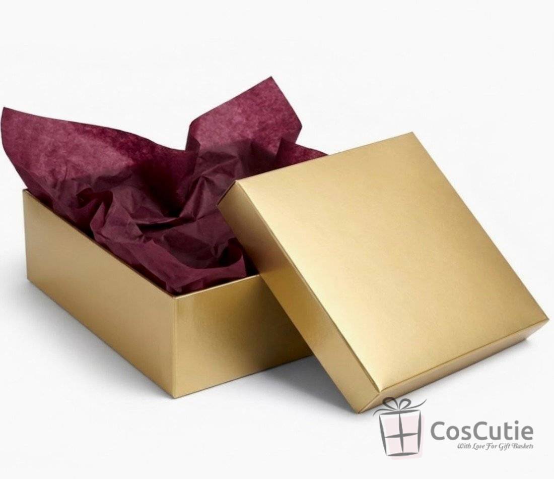 Cutii cadou 21x21x8 cm din carton, Gold