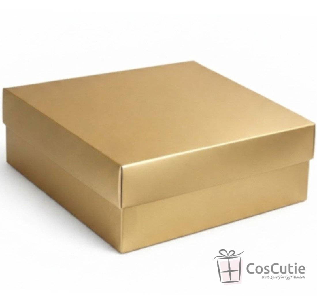 Cutii cadou 21x21x8 cm din carton, Gold