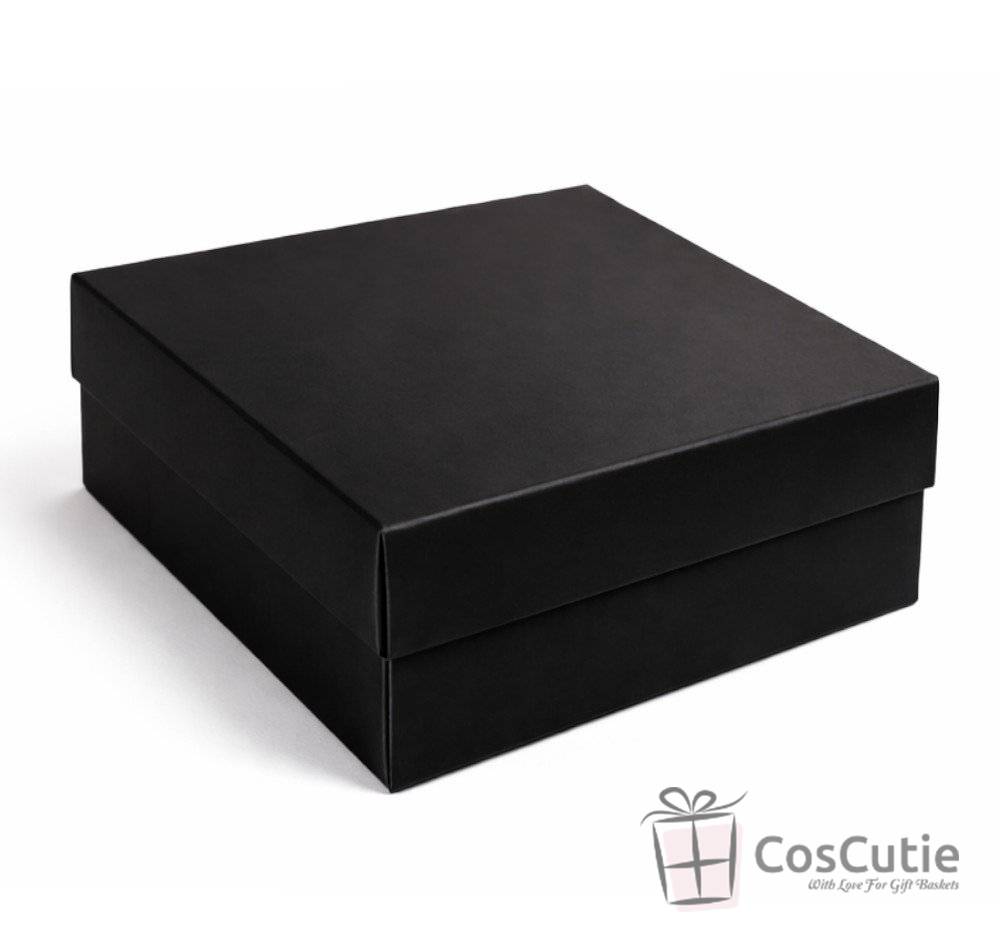 Cutii cadou din carton 21x21x8 cm Negru/Auriu