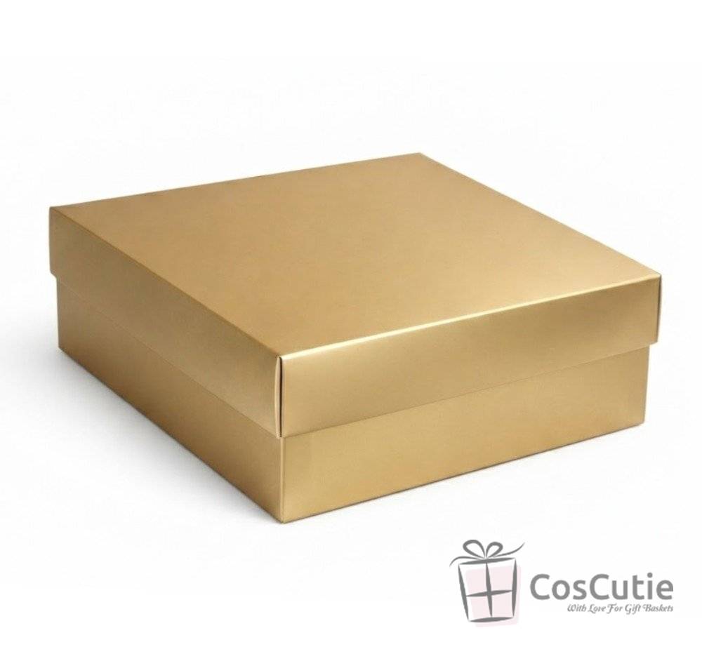 Cutii cadou din carton 21x21x8 cm Negru/Auriu
