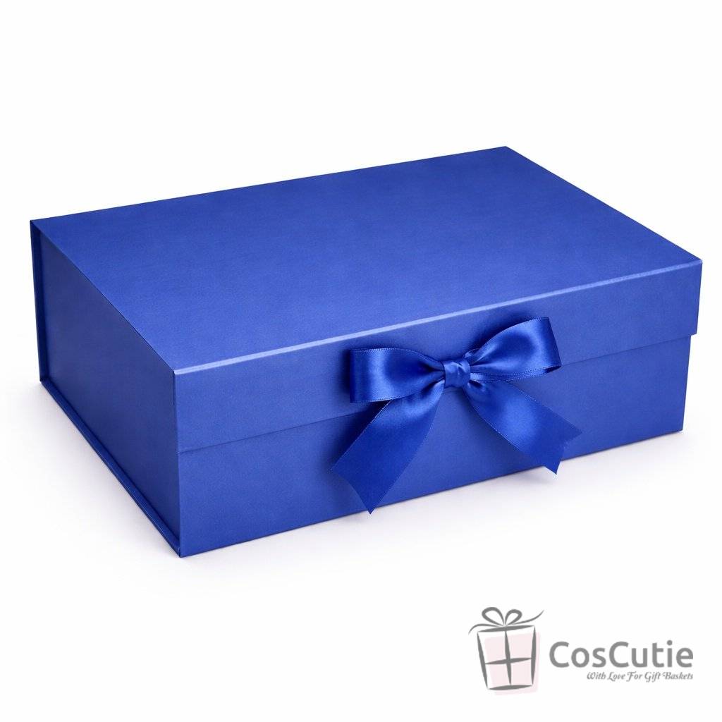 Cutie cadou premium cu inchidere magnetica si fundita satin, 28x20x9cm, diverse culori