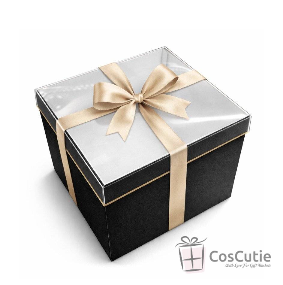 Cutii cadou patrate 29.5x29.5x28cm, Negru
