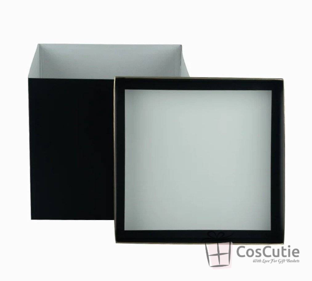 Cutii cadou patrate 29.5x29.5x28cm, Negru