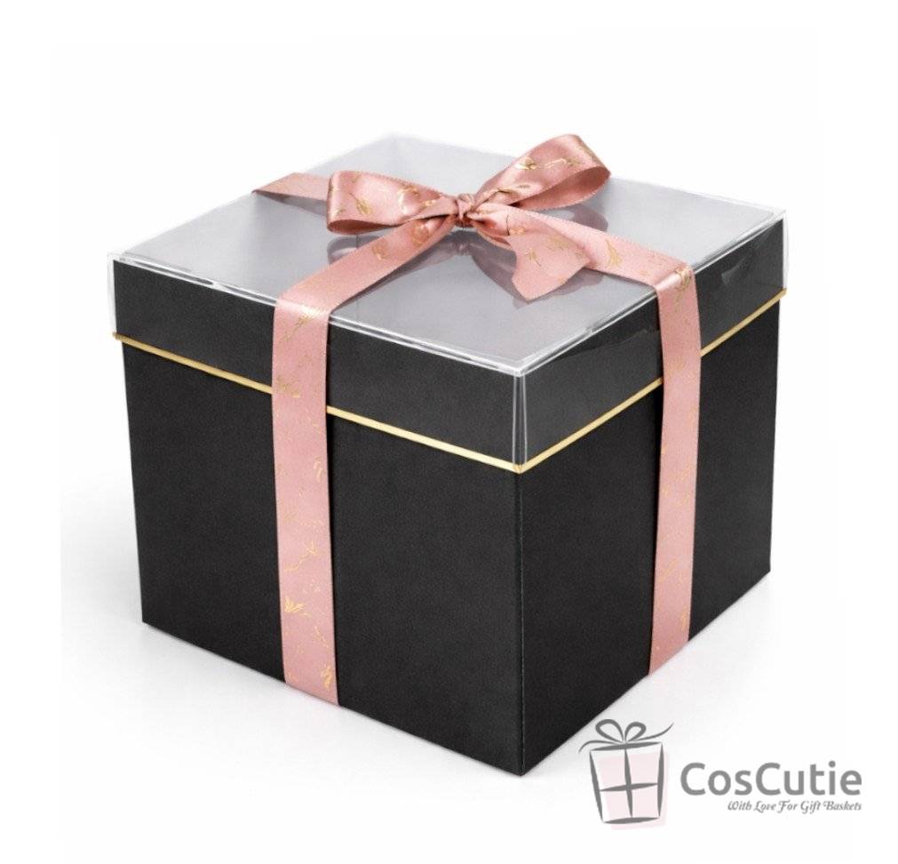 Cutii cadou patrate 29.5x29.5x28cm, Negru