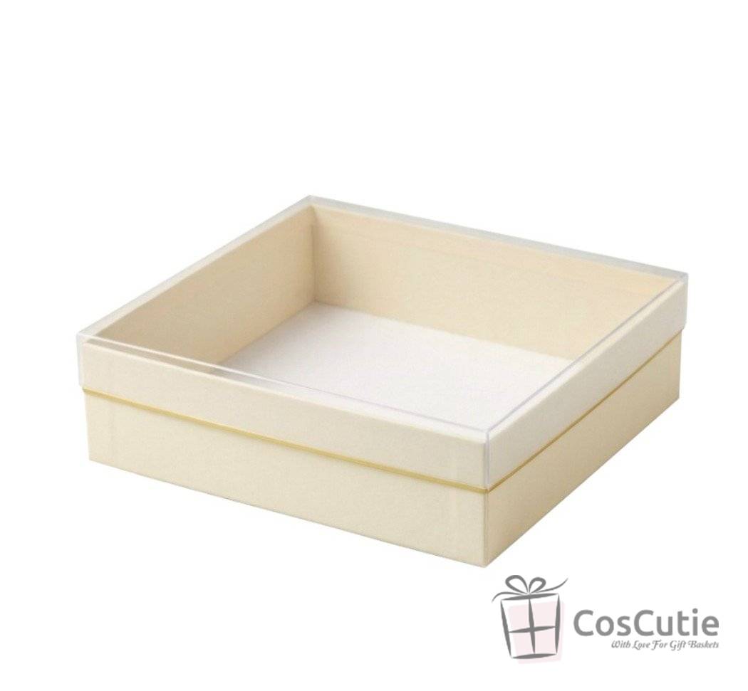 Cutii cadou patrate Crem, 15.5x15.5x7cm