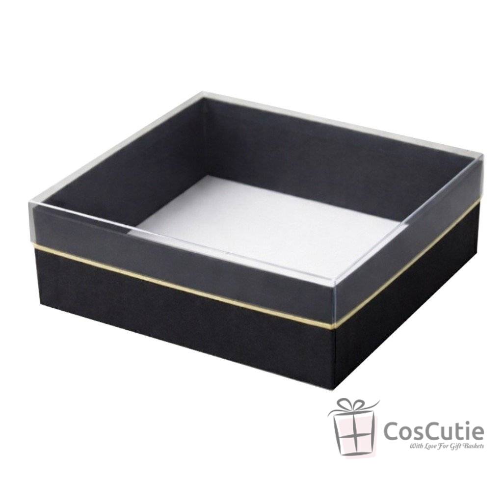 Cutii cadou patrate Negru, 15.5x15.5x7cm