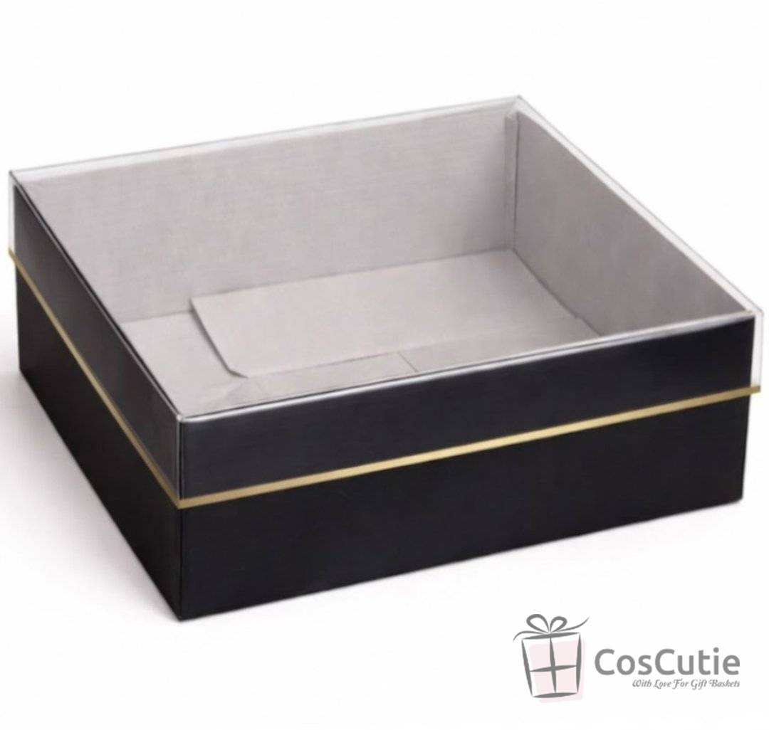 Cutii cadou patrate Negru, 15.5x15.5x7cm