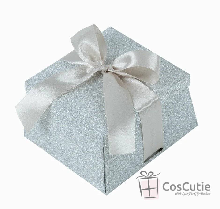 Cutii cadou sidefate, Argintiu 13x12x7 cm