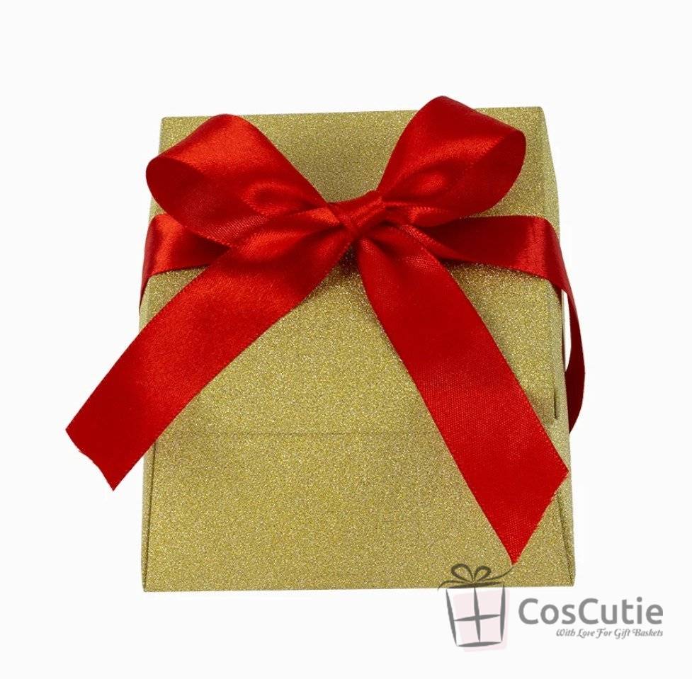 Cutii cadou sidefate, Auriu 13x12x7 cm