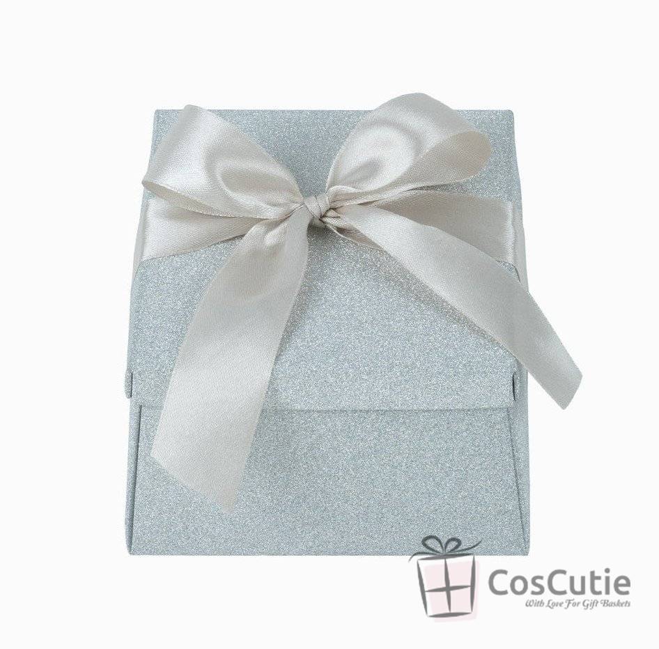 Cutii cadou sidefate, Argintiu 13x12x7 cm