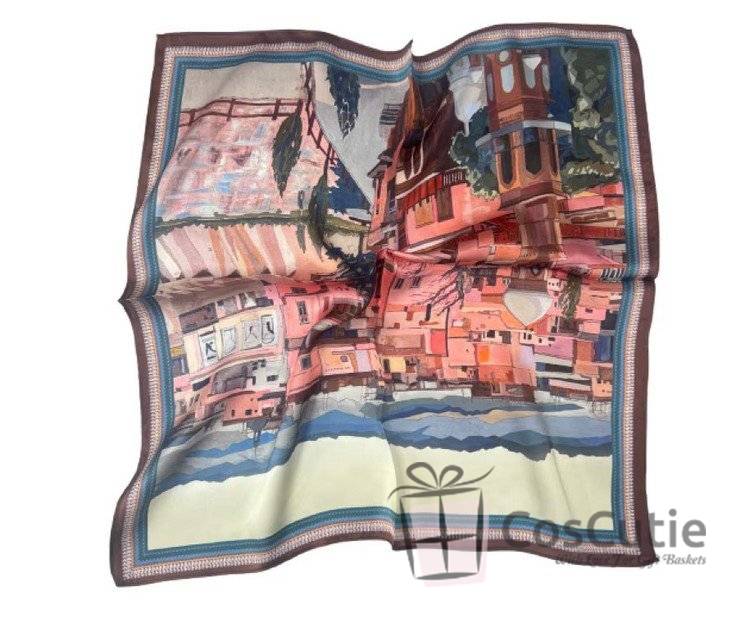 Esarfe matase naturala, Multicolor 53x53cm