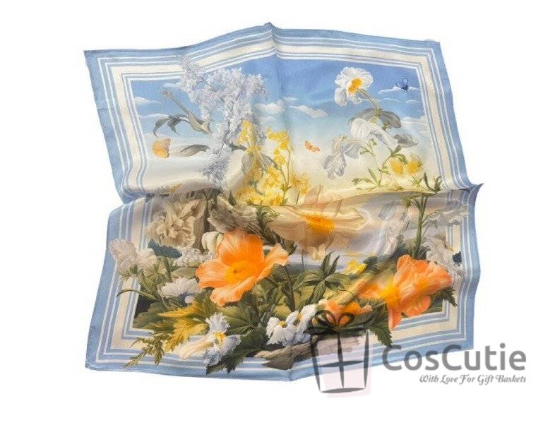 Esarfe matase naturala, Multicolor 53x53cm